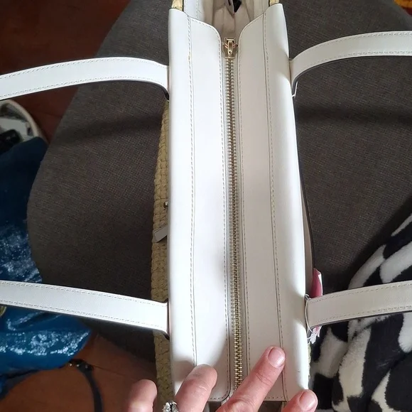 Kate Spade Tan and Cream Woven Tote - Picture 10 of 13